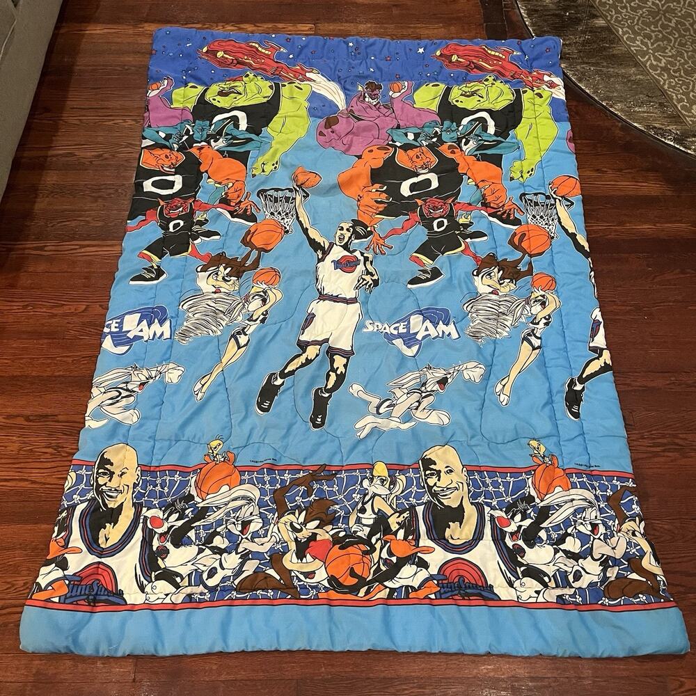 Space Jam Bedding Michael Jordan Looney Tunes Bugs Bunny Vintage 1996 Comforter